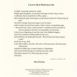 I Love Old Whitman So
