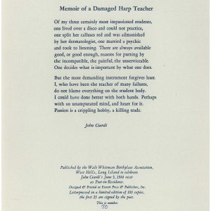 Memoir of a Damaged Harp Teacher