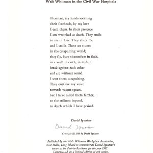 Walt Whitman in the Civil War Hospital